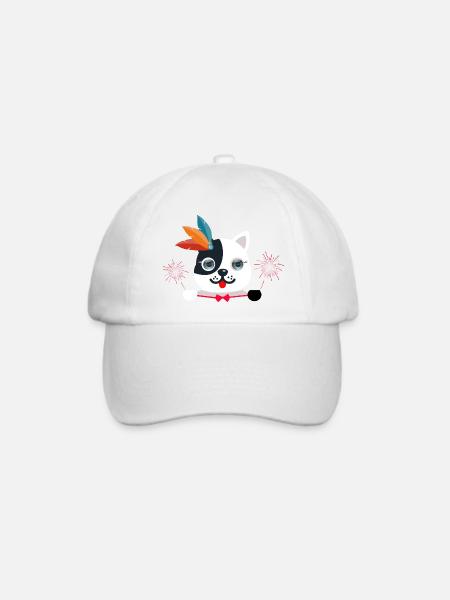 Сute blauäugige Katze - Baseballkappe - Weiß/Weiß