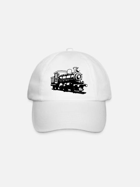 Lokomotive - Baseballkappe - Weiß/Weiß