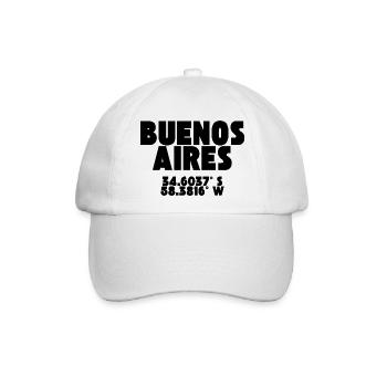 Buenos Aires - Design mit Koordinaten - Baseballkappe - Weiß/Weiß - Vorne