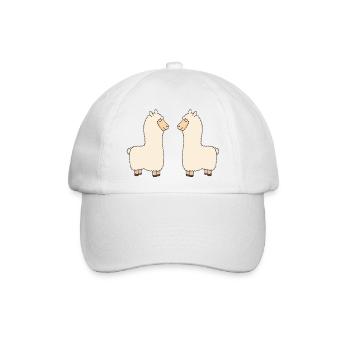 lama verliebt - Baseballkappe - Weiß/Weiß - Vorne