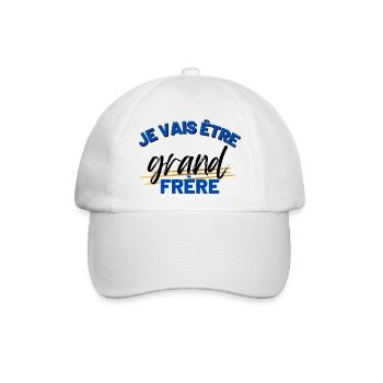 Ich werde der große Bruder sein, Schwangerschaftsankündigung, Humor - Baseballkappe - Weiß/Weiß - Vorne