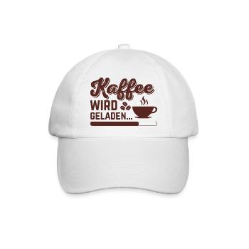 Kaffee wird geladen - Baseballkappe - Weiß/Weiß - Vorne