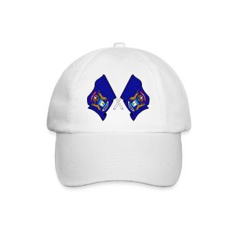 Zwei Flaggen durchquerten Michigan - Baseballkappe - Weiß/Weiß - Vorne