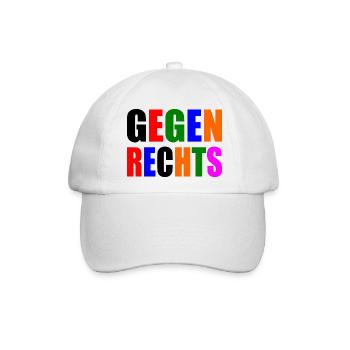 Gegen rechts - Baseballkappe - Weiß/Weiß - Vorne