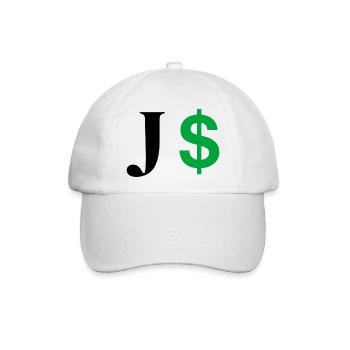 Buchstabe j Dollar - Baseballkappe - Weiß/Weiß - Vorne