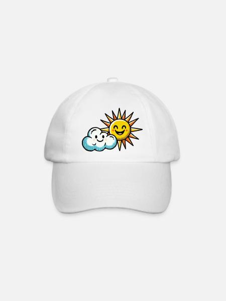 wolke sonne - Baseballkappe - Weiß/Weiß