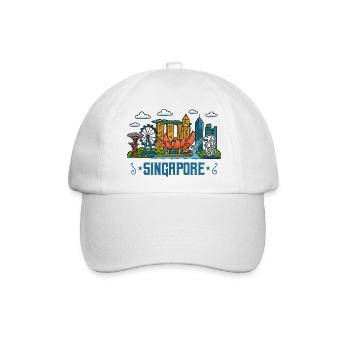 singapur city skyline singapore - Baseballkappe - Weiß/Weiß - Vorne