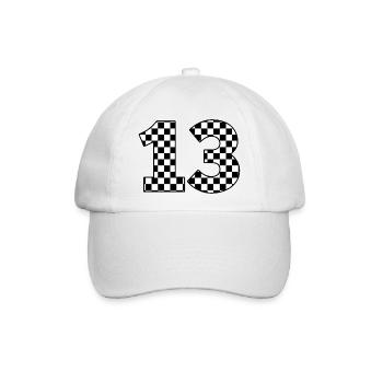 Nummer 13 plaid - Baseballkappe - Weiß/Weiß - Vorne