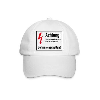 Vor Inbetriebnahme des Mundwerks - Gehirn einsch - Baseballkappe - Weiß/Weiß - Vorne