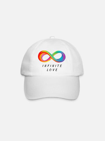 Infinite Love - Buntes Unendlichkeitszeichen - Baseballkappe - Weiß/Weiß