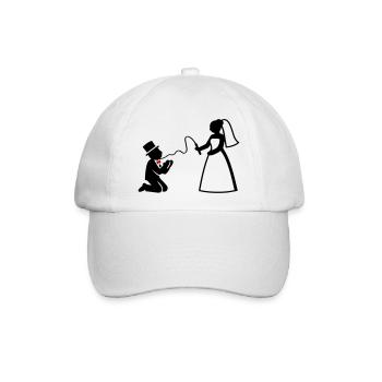 Brautpaar Ehe Paar Peitsche Hochzeit - Baseballkappe - Weiß/Weiß - Vorne