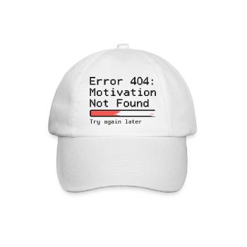 Error 404: Motivation Not Found – Glitch T-Shirt - Baseballkappe - Weiß/Weiß - Vorne