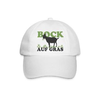 Bock auf Gras - Baseballkappe - Weiß/Weiß - Vorne