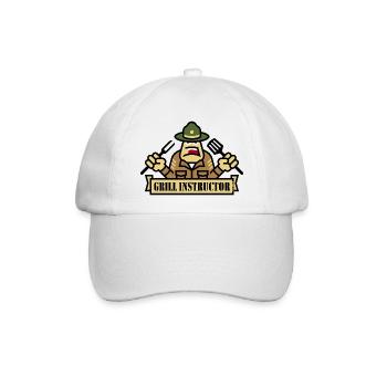 Grill Instructor (Grillen / BBQ / Barbecue) - Baseballkappe - Weiß/Weiß - Vorne