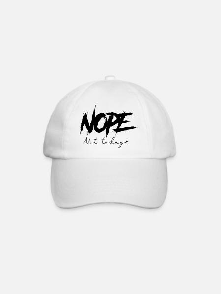 Nope - Not Today - Baseballkappe - Weiß/Weiß
