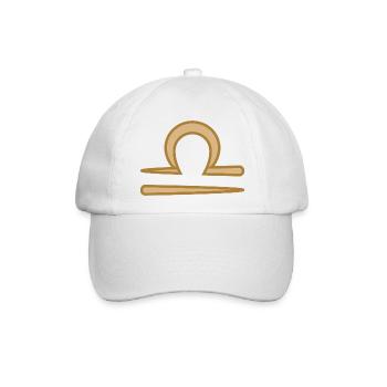 Waage Sternzeichen Symbol Zweifarbig Golden - Baseballkappe - Weiß/Weiß - Vorne