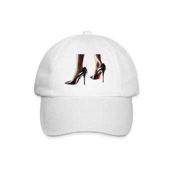 Elegante High Heels mit glänzendem Finish - Baseballkappe - Weiß/Weiß - Vorne
