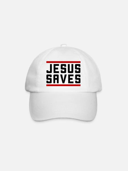 Jesus Rettet Christlich - Baseballkappe - Weiß/Weiß