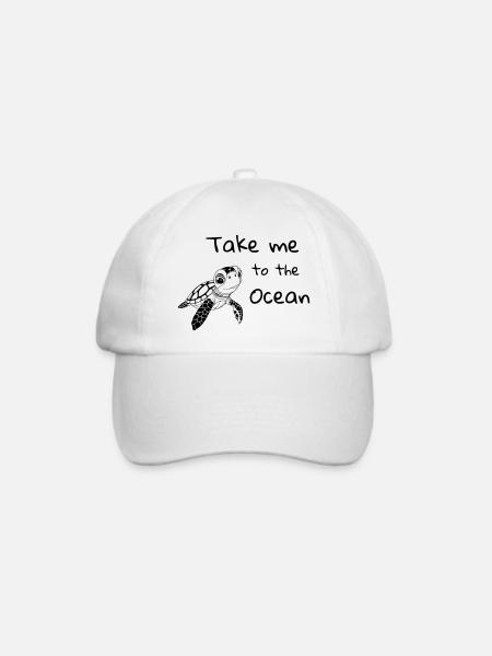 Take me to the Ocean – Meeresschildkröte - Baseballkappe - Weiß/Weiß