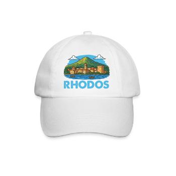 rhodos-insel- - Baseballkappe - Weiß/Weiß - Vorne
