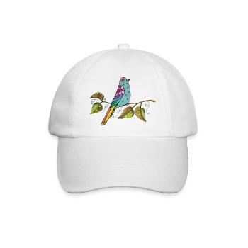 Bunter Vogel - Baseballkappe - Weiß/Weiß - Vorne