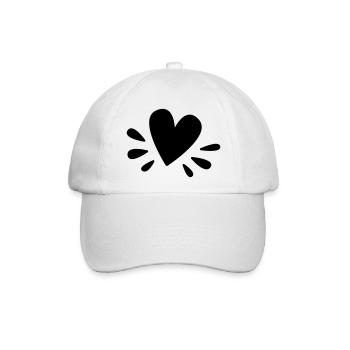Niedliches Herz als Zeichen der Liebe - Baseballkappe - Weiß/Weiß - Vorne
