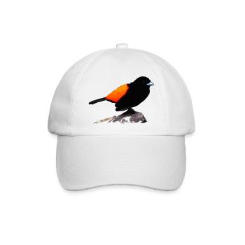 Schwarzes Raben-Orange-Gefieder - Baseballkappe - Weiß/Weiß - Vorne