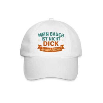 Mein Bauch ist nicht dick – Special Edition - Baseballkappe - Weiß/Weiß - Vorne