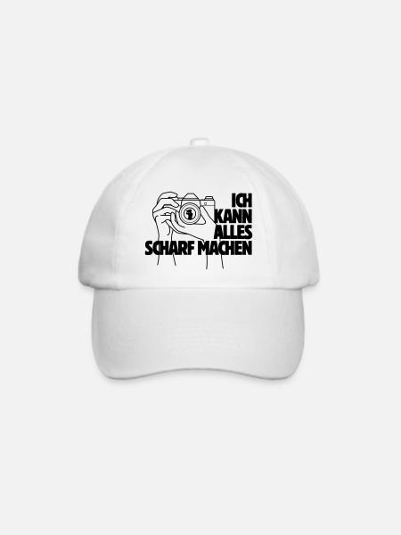 Ich kann alles scharf machen Kamera Spruch - Baseballkappe - Weiß/Weiß