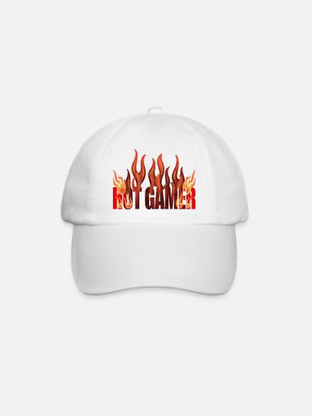 Hot Gamer Flame Design - Baseballkappe - Weiß/Weiß