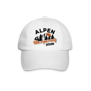 Alpen Überquerung 2026 - Wandern - Baseballkappe - Weiß/Weiß - Vorne