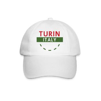 Turn Italien Emblem T-Stück Kunstwerk - Baseballkappe - Weiß/Weiß - Vorne