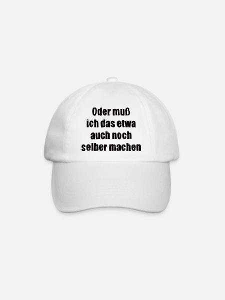 Selbstmachen Spruch Typo Shirt - Baseballkappe - Weiß/Weiß