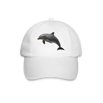 Delfin in sanften Farbtönen - Baseballkappe - Weiß/Weiß - Vorne