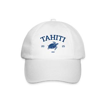 Tahiti - Turtle - French Polynesia - Schildkröte - Baseballkappe - Weiß/Weiß - Vorne