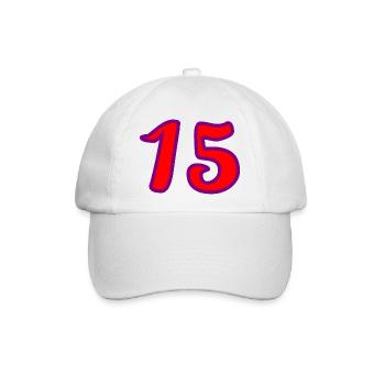 15 JAHRE. 15. 15 JAHRE. 15. JUBILÄUM. JAHRESTAG - Baseballkappe - Weiß/Weiß - Vorne