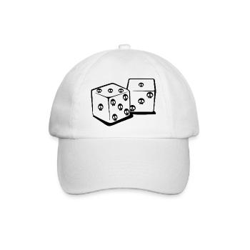Mit Würfeln spielen (schwarz) - Baseballkappe - Weiß/Weiß - Vorne