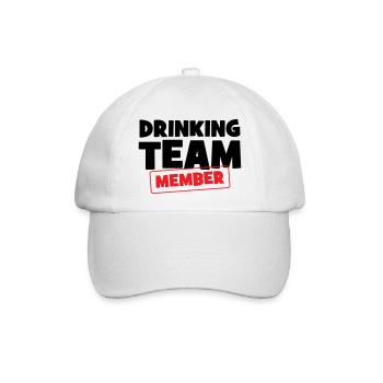 Mitglied des Trinkteams / Alkohol - Baseballkappe - Weiß/Weiß - Vorne