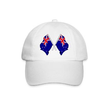 Neuseeland Cross-Flaggen - Baseballkappe - Weiß/Weiß - Vorne