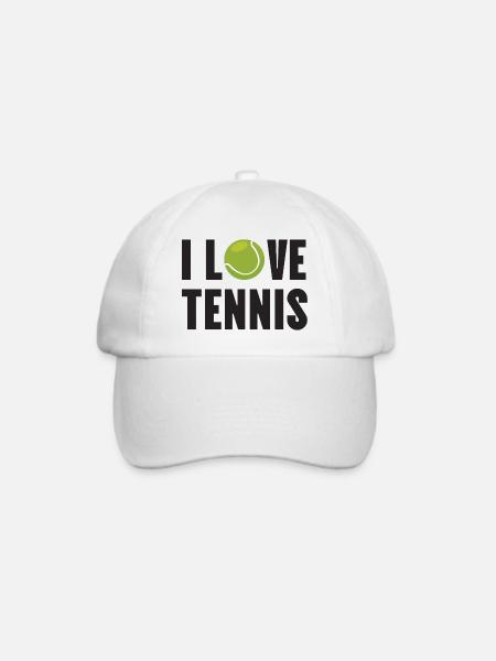 Ich liebe Tennis. - Baseballkappe - Weiß/Weiß