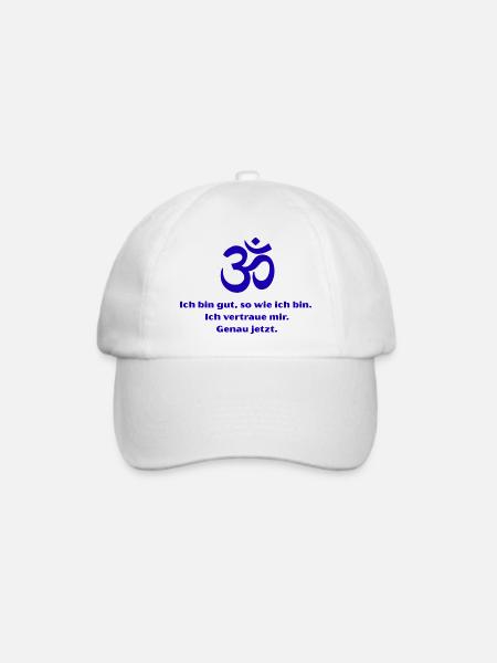 Om Symbol Selbstvertrauen Jetzt - Baseballkappe - Weiß/Weiß