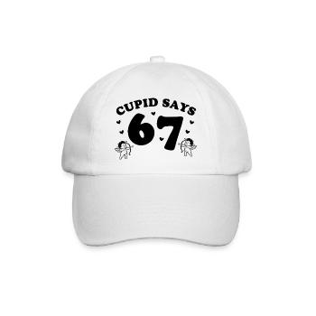 Cupid Says 67 – verspieltes Cupido-Design - Baseballkappe - Weiß/Weiß - Vorne