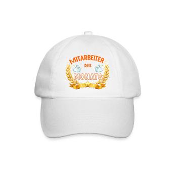 Mitarbeiter des Monats – LorbeerDesign - Baseballkappe - Weiß/Weiß - Vorne