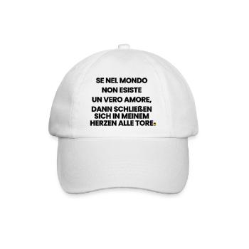 Italienisch-Deutsch-Reim 1 (Ver. B) - Baseballkappe - Weiß/Weiß - Vorne