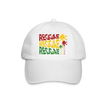 Reggae Palmenfarben  - Baseballkappe - Weiß/Weiß - Vorne