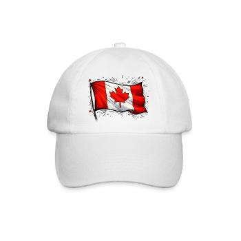 Kanada Flagge - Baseballkappe - Weiß/Weiß - Vorne
