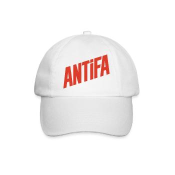 Antifa - Antifascist Merch - Baseballkappe - Weiß/Weiß - Vorne