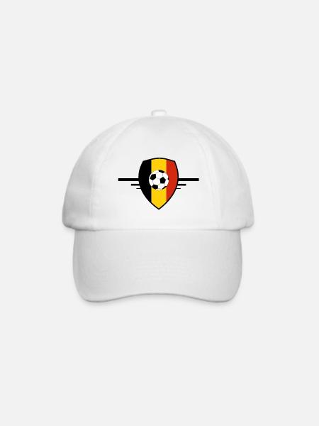 Belgisches Fußballwappen Belgien - Baseballkappe - Weiß/Weiß