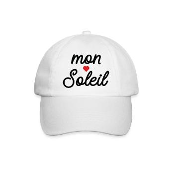 Mein Sonnenherz im Skript - Baseballkappe - Weiß/Weiß - Vorne