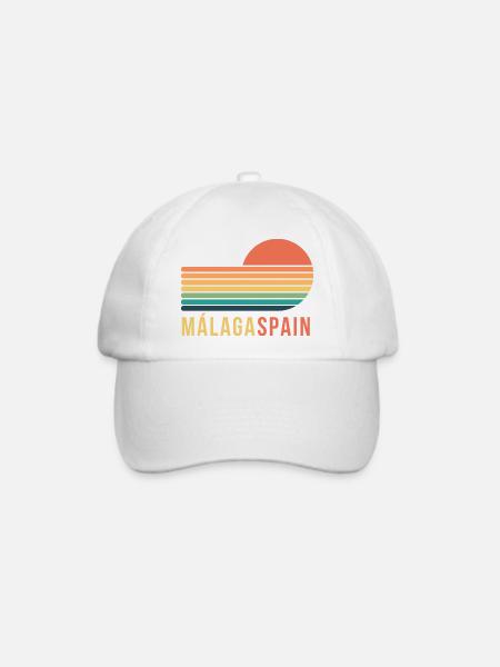 Málaga Spain - Baseballkappe - Weiß/Weiß